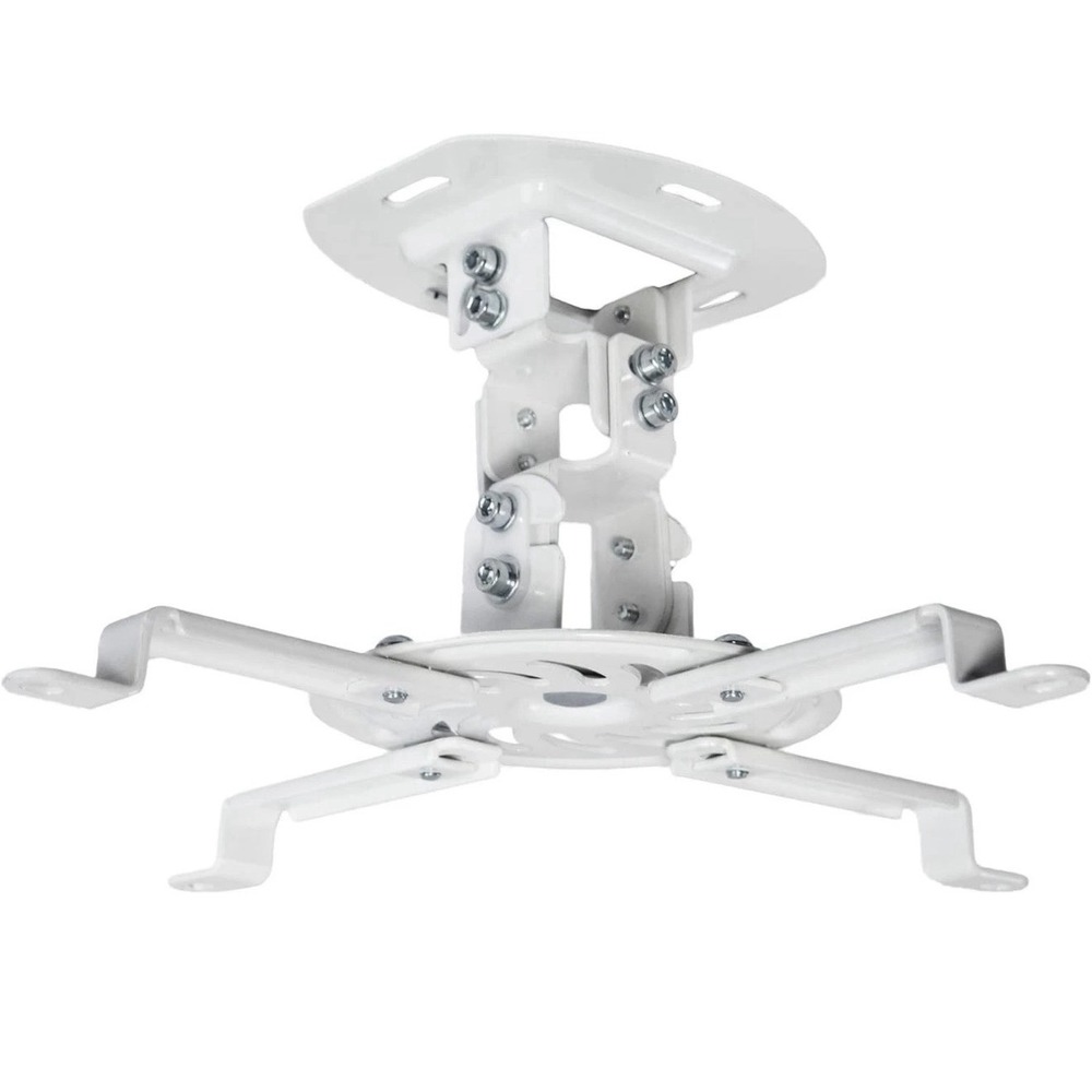 White Universal Adjustable Ceiling Projector Theater Mount Extending Arms Bracke